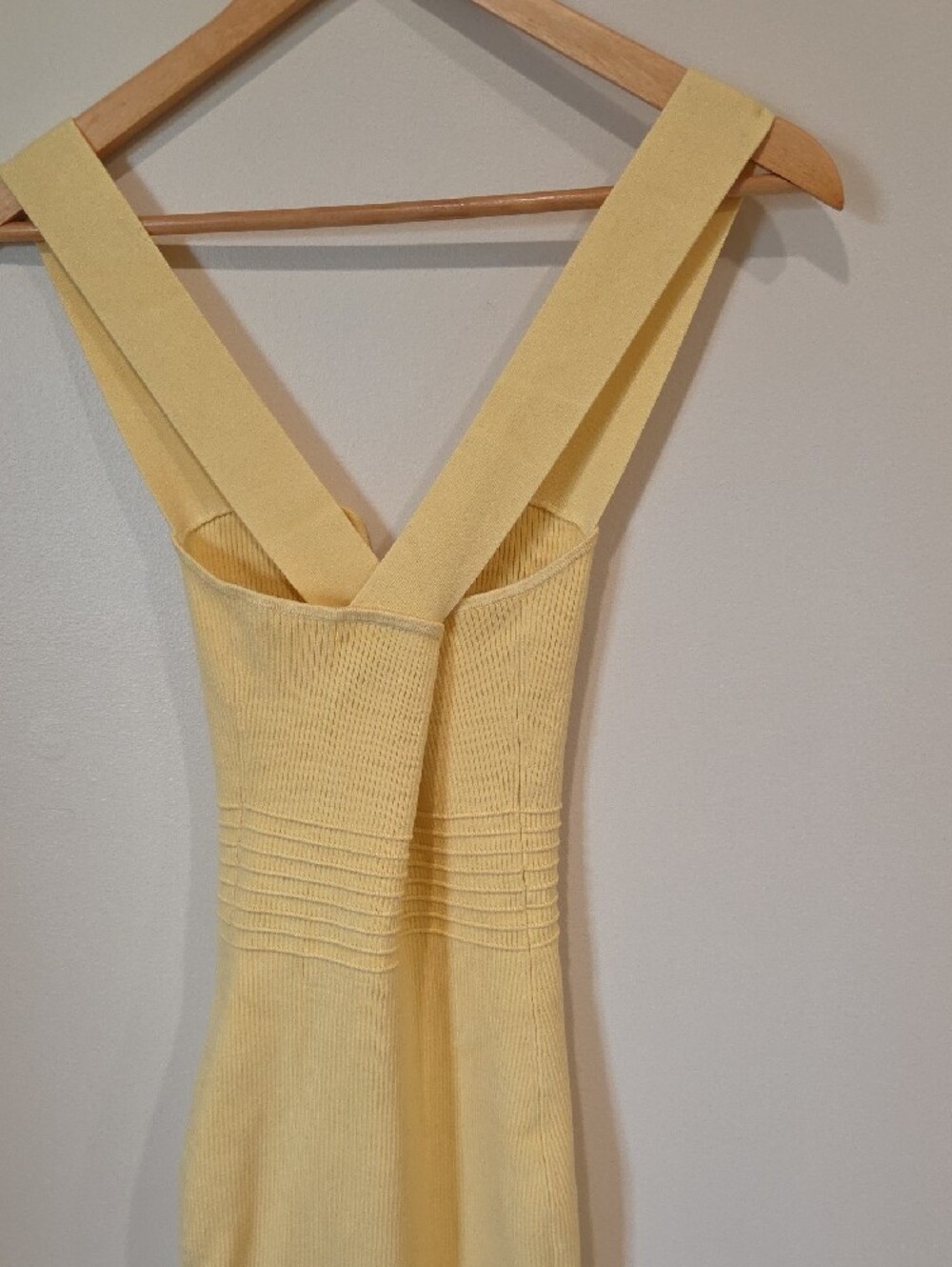 Express Yellow Ribbed Midi Bodycon Dress - Picture 2 of 2